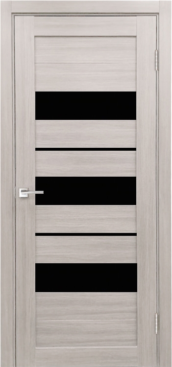 Фото Межкомнатная дверь Легенда X-7 тон Белая лиственница Остекление Лакобель черное